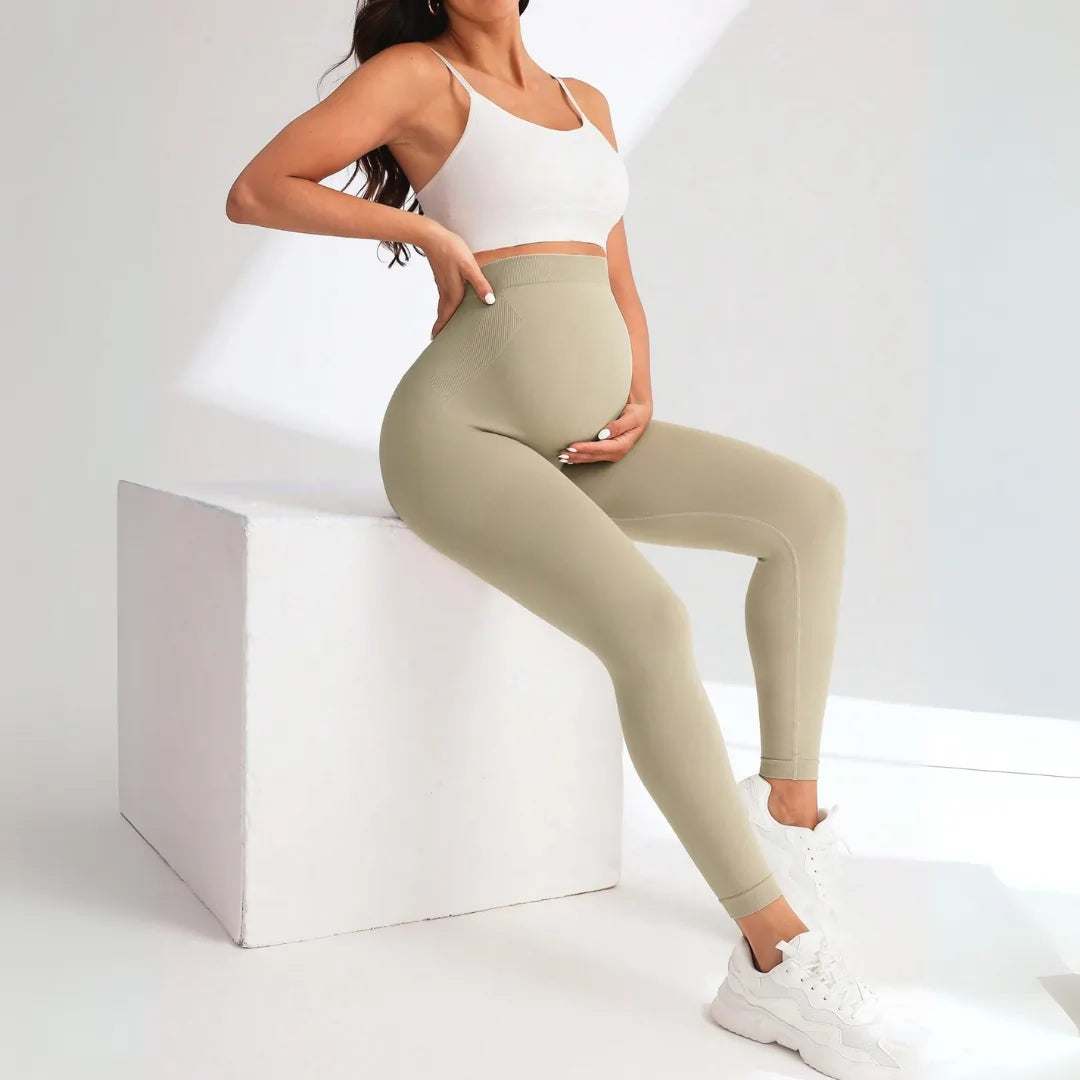 Legging De Yoga Maternité Haute Taille Sans Couture - Confort Grossesse Pour Sport Et Quotidien - 8