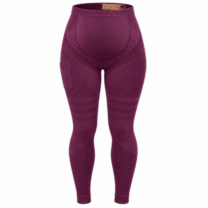 Deep Plum maternity leggings, flat front
