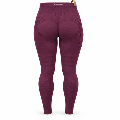 Deep Plum maternity leggings, flat back