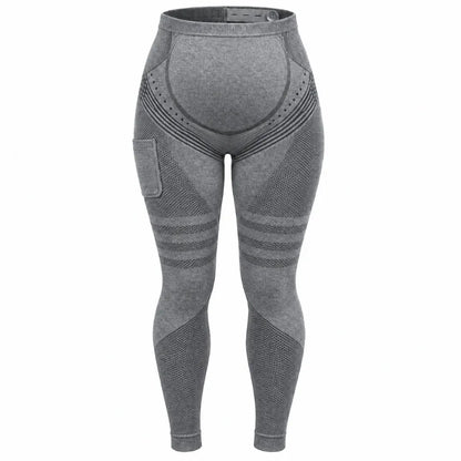 Gray maternity leggings, flat front