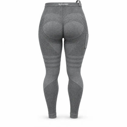 Gray maternity leggings, flat back