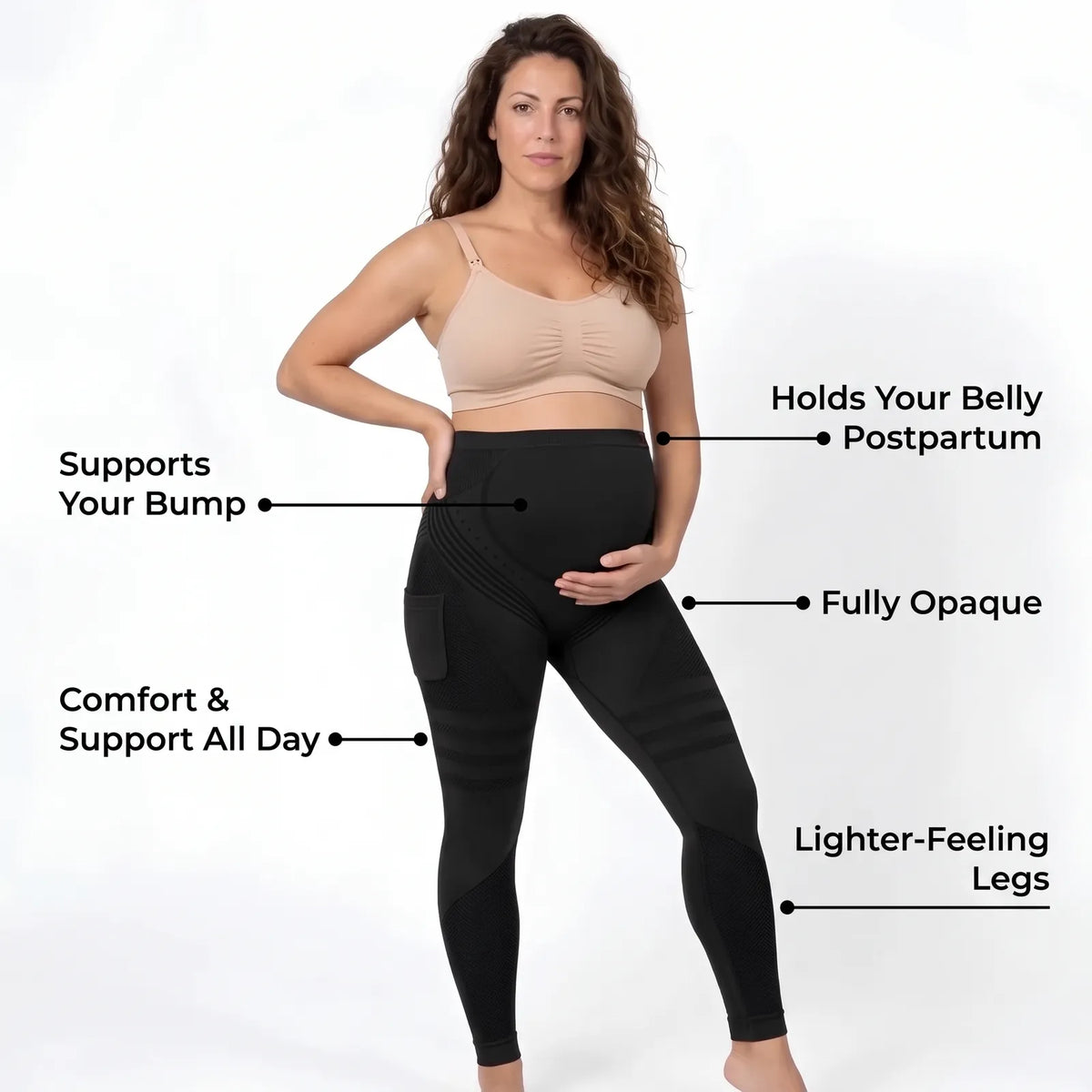 3D Maternity Support & Relief Leggings: supports your bump, lighter-feeling legs